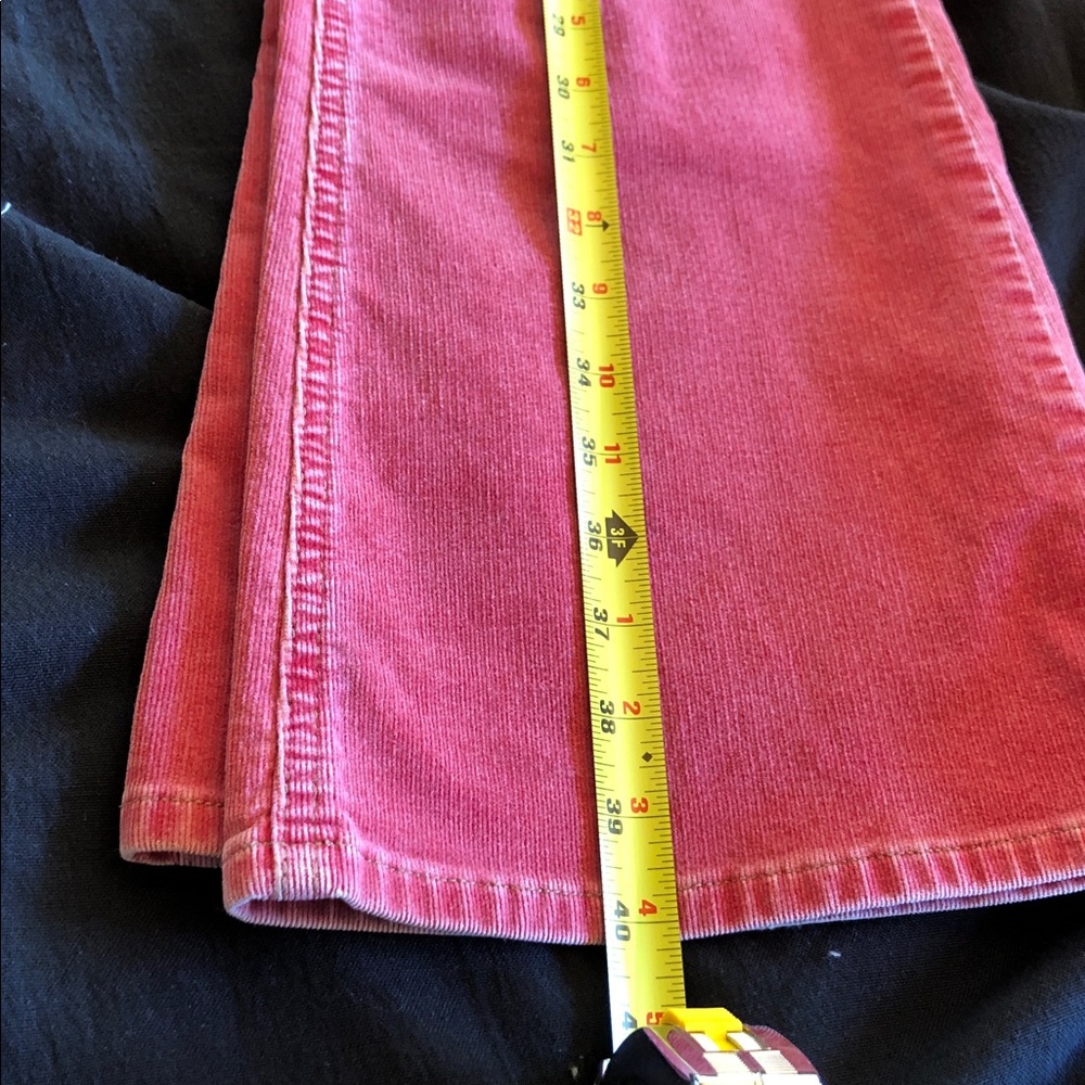 Vibrant pink Flare velvet Jeans for Women - Picture 8 of 12